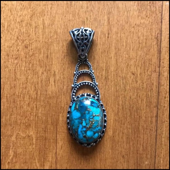 Real Turquoise & Sterling silver pendant